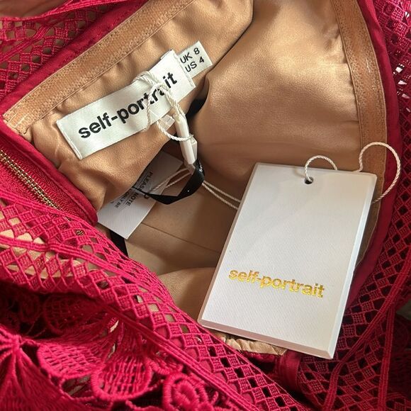 NWT Self Portrait Off Shoulder Guipure Mini Dress 4 - Picture 5 of 6